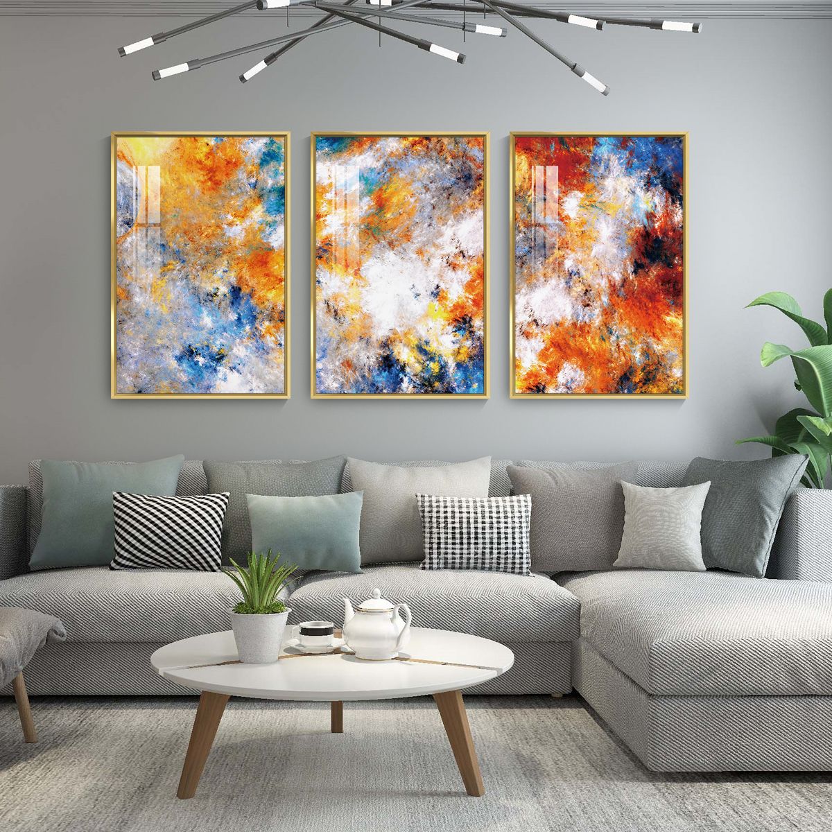 Framed Canvas Wall ArtOil Paintings Impressionism Aesthetic Prints Canvas Paintings for Living Room Bedroom Office Home; 3 Panels