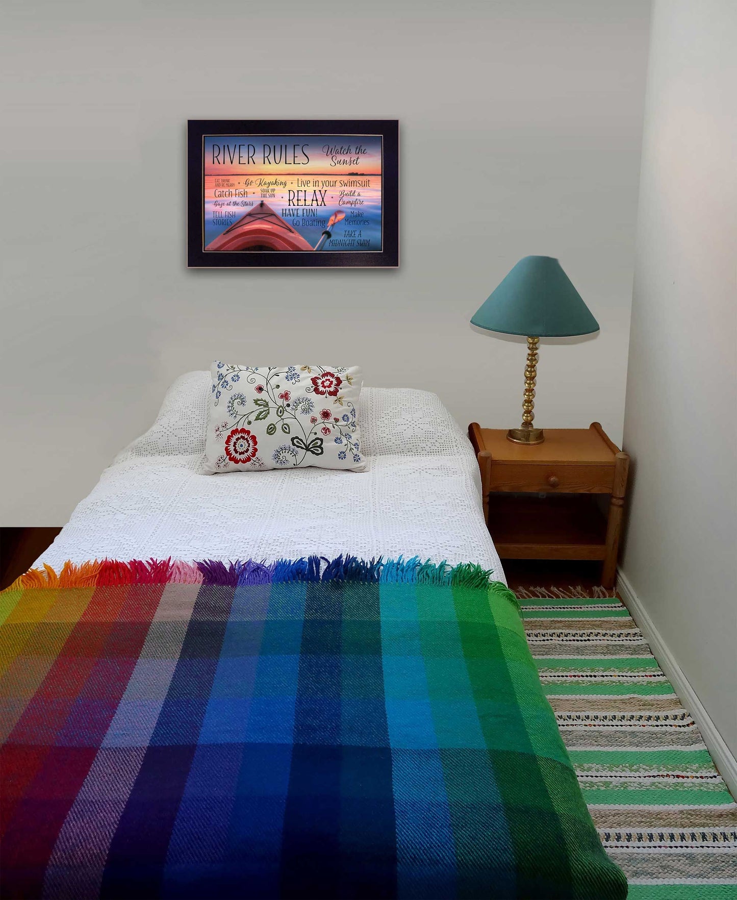 "River Rules" by Lori Deiter, Ready to Hang Framed Print, Black Frame