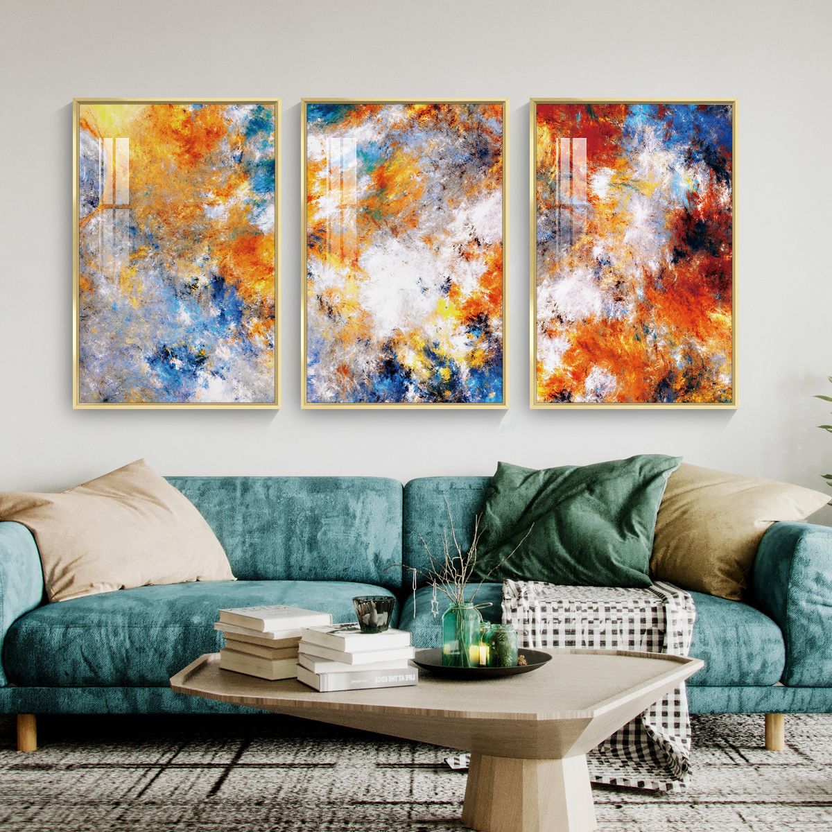 Framed Canvas Wall ArtOil Paintings Impressionism Aesthetic Prints Canvas Paintings for Living Room Bedroom Office Home; 3 Panels